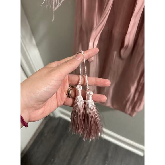 O.p.t. Mardilono Wrap Dress In Pink size XS MISSING TASSELS - Picture 3 of 11